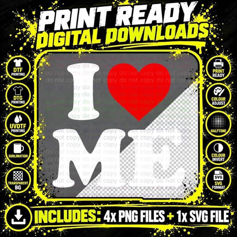 I Love ME Heart Maine T-Shirt Png SVG Digital Bundle