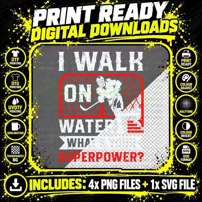 I Walk on Water What's Your Superpower T-Shirt Png SVG Digital Bundle
