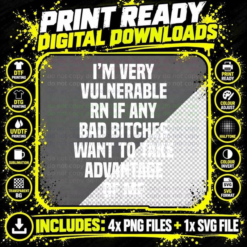 I'm Very Vulnerable RN T-Shirt Png SVG Digital Bundle