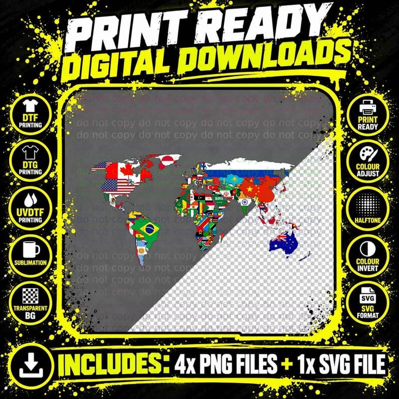 International World Flags Flag of the Countries of the Png SVG Digital Bundle