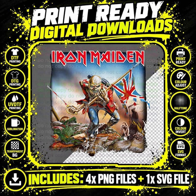 Iron Maiden - the Trooper T-Shirt Png SVG Digital Bundle