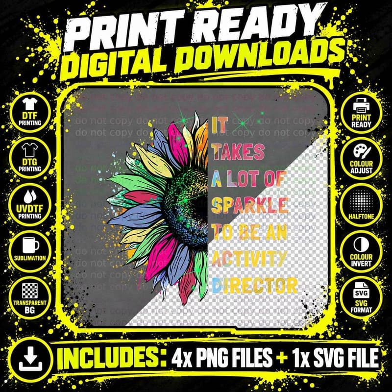 It Takes a Lot of Sparkle to Be an Activity Director Png SVG Digital Bundle