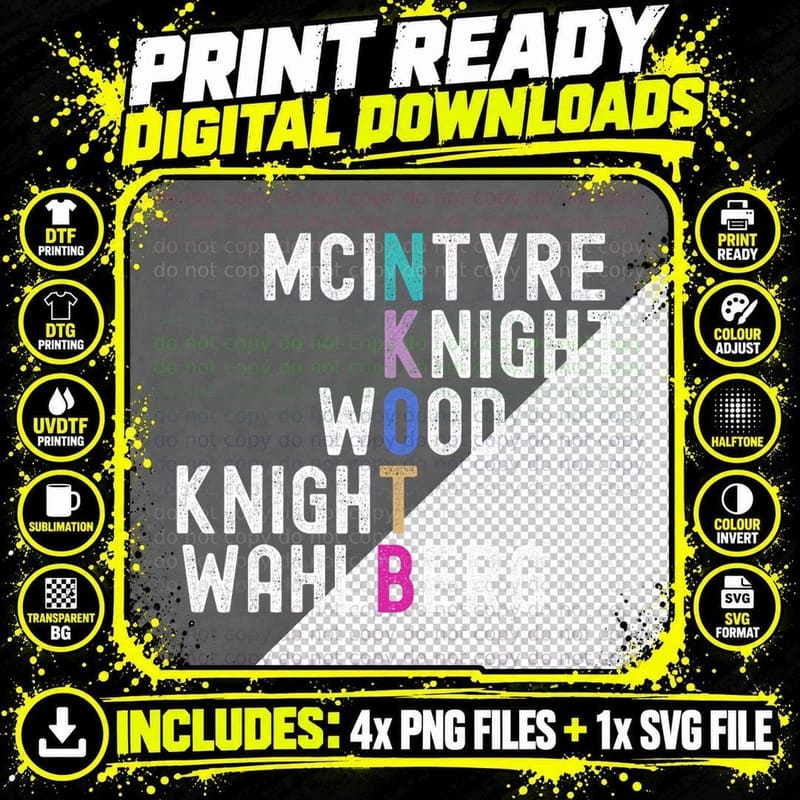 Mcintyre Knight Wood Knight Wahlberg T-Shirt Png SVG Digital Bundle