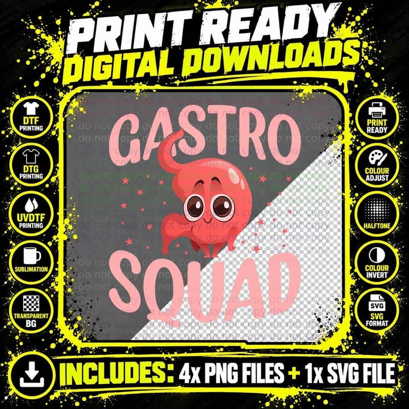 Medical Assistant Gastroenterology, Gastro Squad Png SVG Digital Bundle