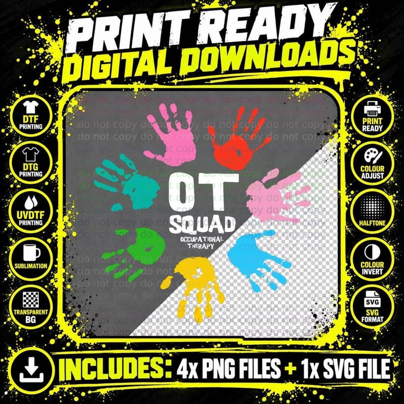 OT Squad Occupational Therapist T-Shirt Png SVG Digital Bundle