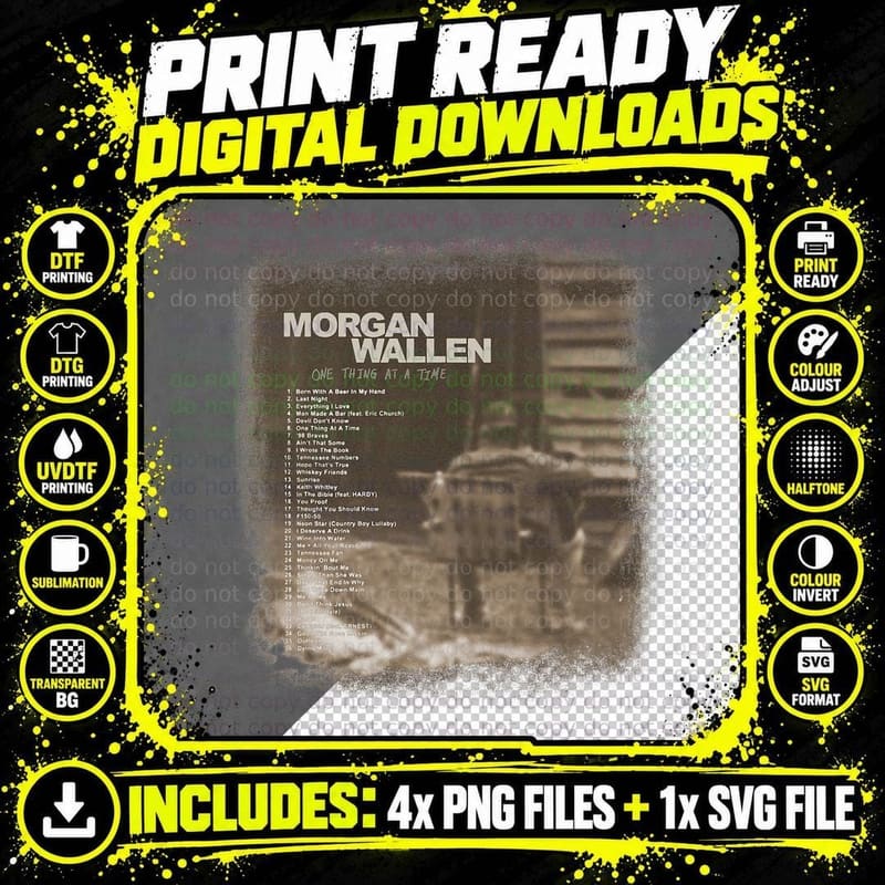 Official Morgan Wallen Tracklist T-Shirt Png SVG Digital Bundle