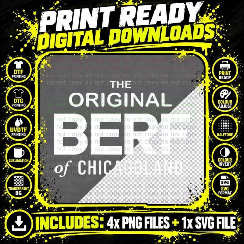 Original Berf of Chicago New Logo T-Shirt Png SVG Digital Bundle