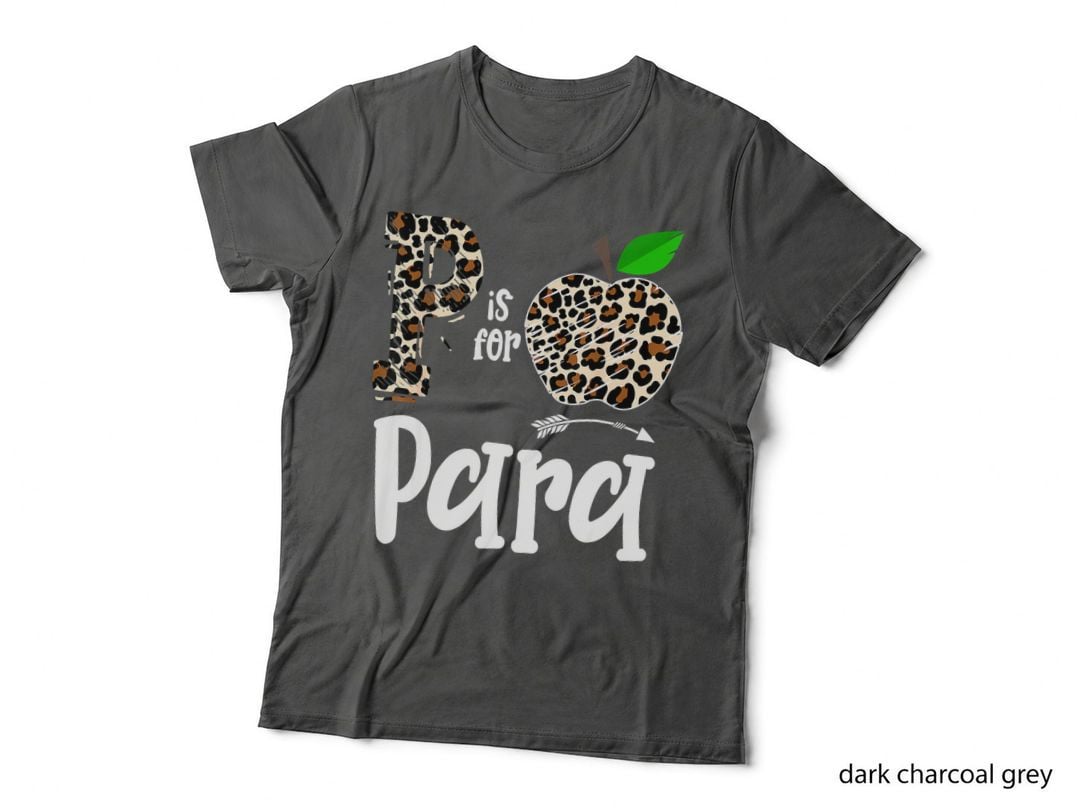 P Is for Paraprofessional Para Leopard Apple Para Squad T-Shirt