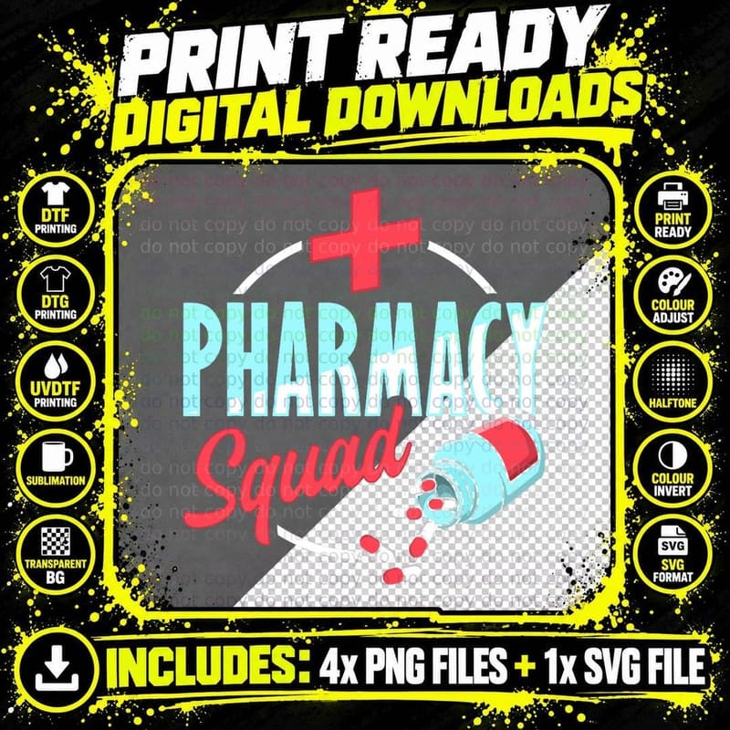 Pharmacy Squad Design for a Pharmacist T-Shirt Png SVG Digital Bundle