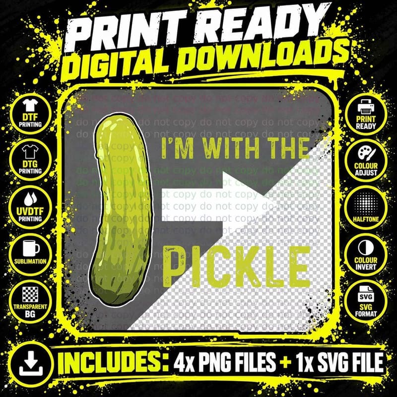 Pickle Cucumber Couple Lazy Costume T-Shirt Png SVG Digital Bundle