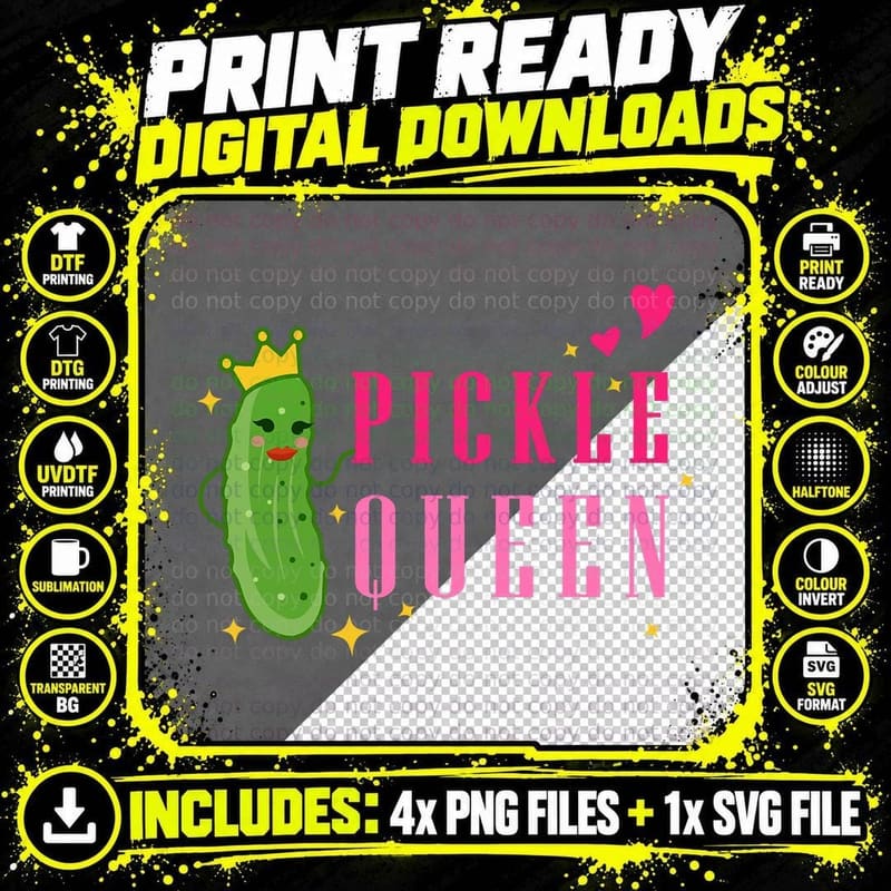 Pickle Queen Motive Pickle T-Shirt Png SVG Digital Bundle