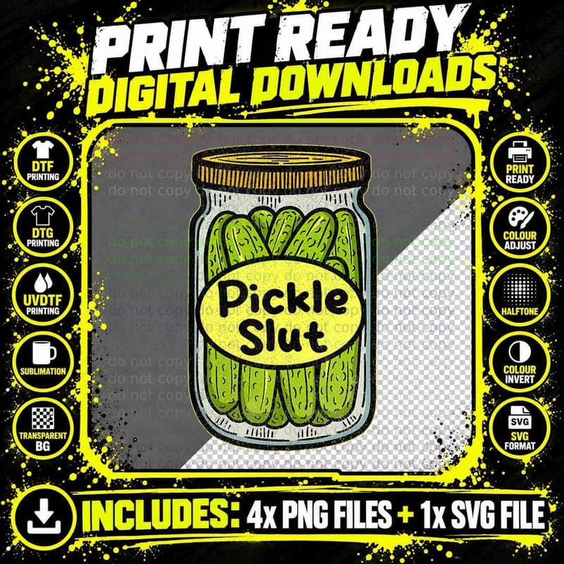 Pickle Slut Graphic T-Shirt Png SVG Digital Bundle