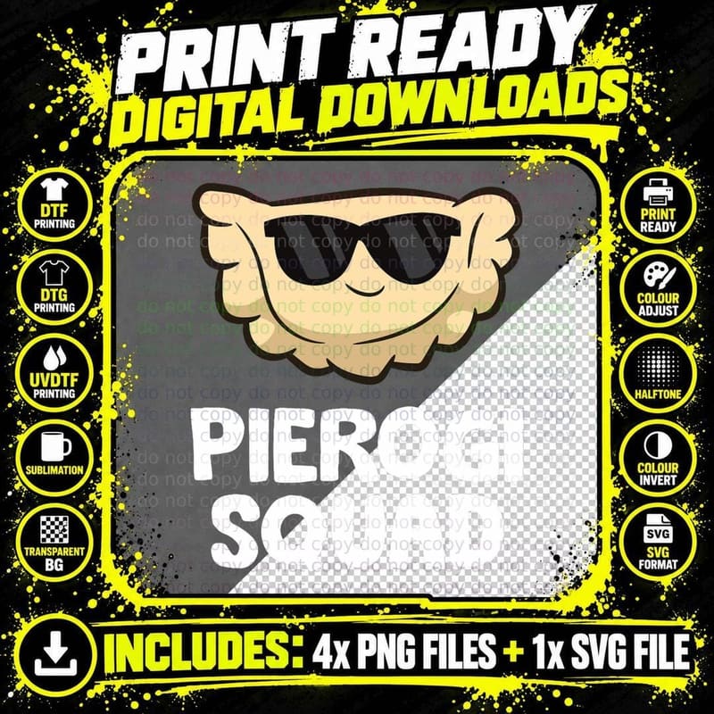 Pierogi Squad Poland Pierogi T-Shirt Png SVG Digital Bundle