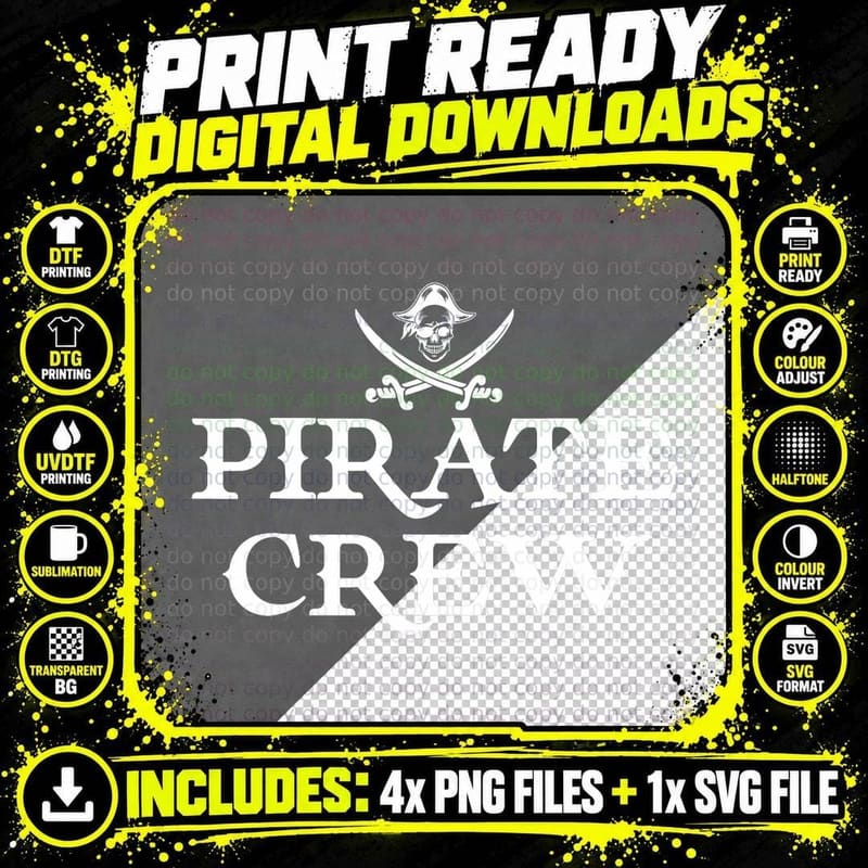 Pirate Squad Graphic - Pirate Crew T-Shirt Png SVG Digital Bundle