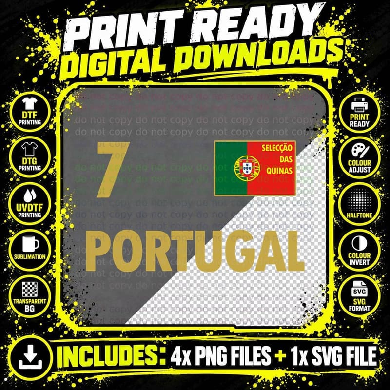 Portugal Nr 7 - Flag of Portugal T-Shirt Png SVG Digital Bundle