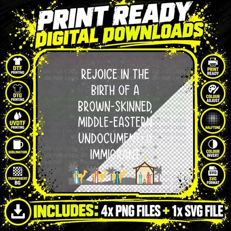 Rejoice in the Birth of Brown-Skinned Png SVG Digital Bundle