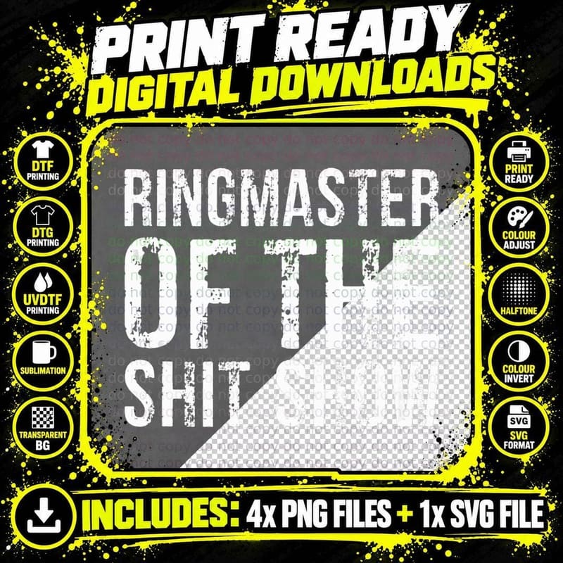 Ringmaster of the Shit Show T-Shirt Png SVG Digital Bundle