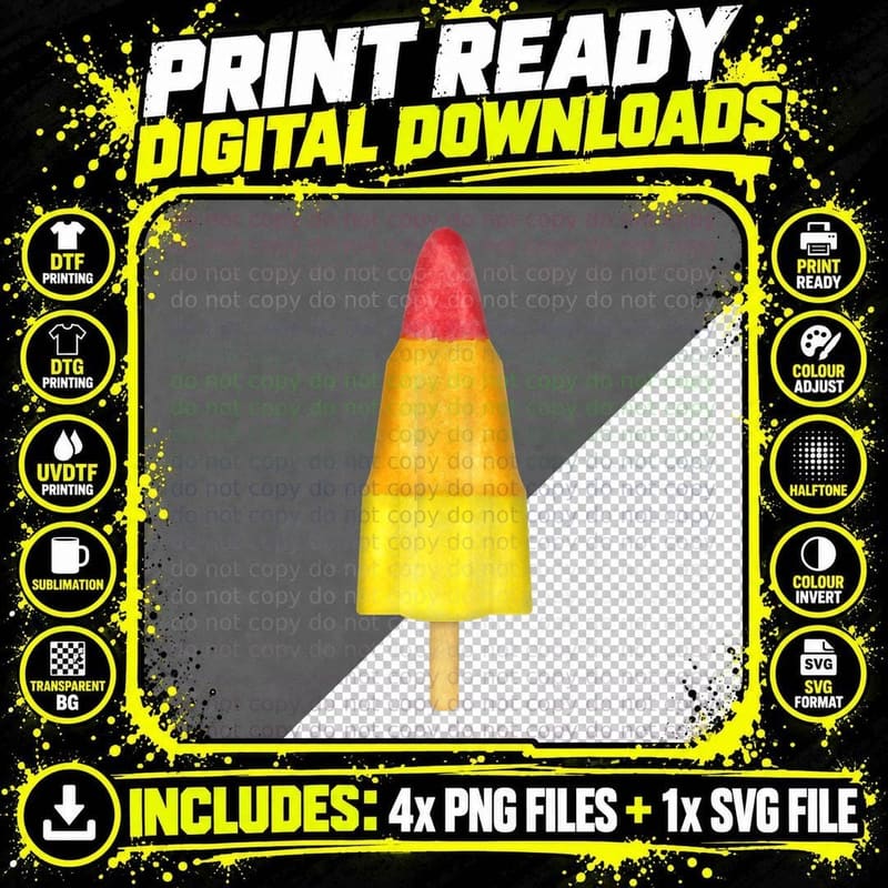Rocket Lolly Ice-Cream T-Shirt Png SVG Digital Bundle