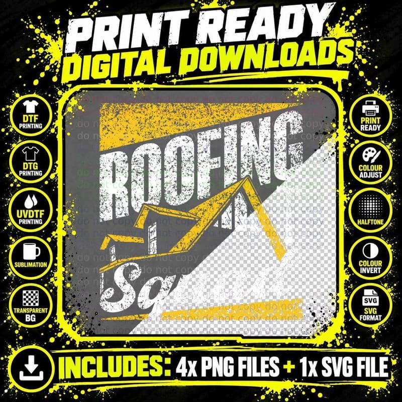 Roofing Squad Job Roofers Roof Roofer T-Shirt Png SVG Digital Bundle
