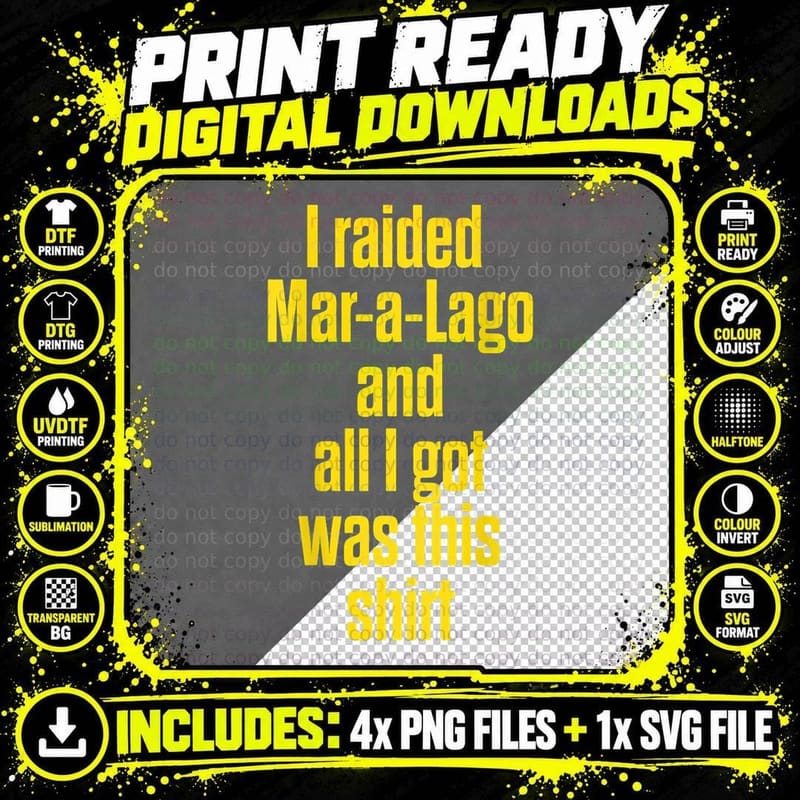 Souvenir FBI Mar-A-Lago Raid T-Shirt Png SVG Digital Bundle