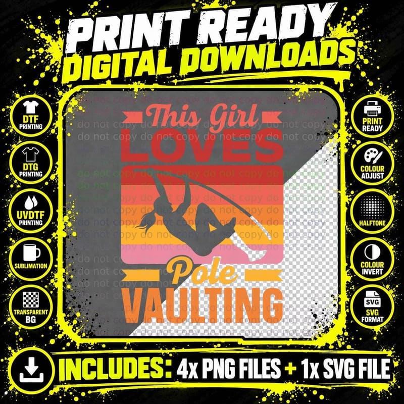 This Girl Loves Pole Vaulting Hobby Vaulter Vault T-Shirt Png SVG Digital Bundle