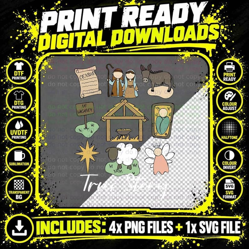 True Story Luke 2 1 20 T-Shirt Png SVG Digital Bundle