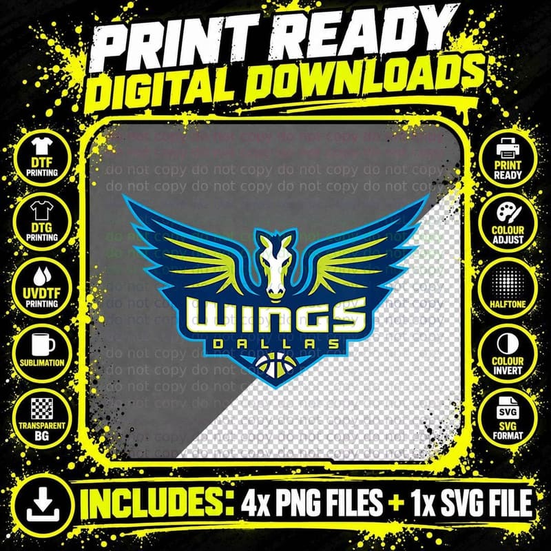 WNBA Dallas Wings Fan Base, Gift T-Shirt Png SVG Digital Bundle
