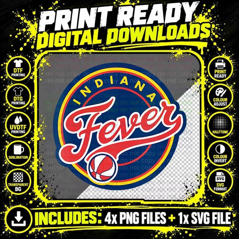 WNBA Indiana Fever Fan Base, Gift T-Shirt Png SVG Digital Bundle