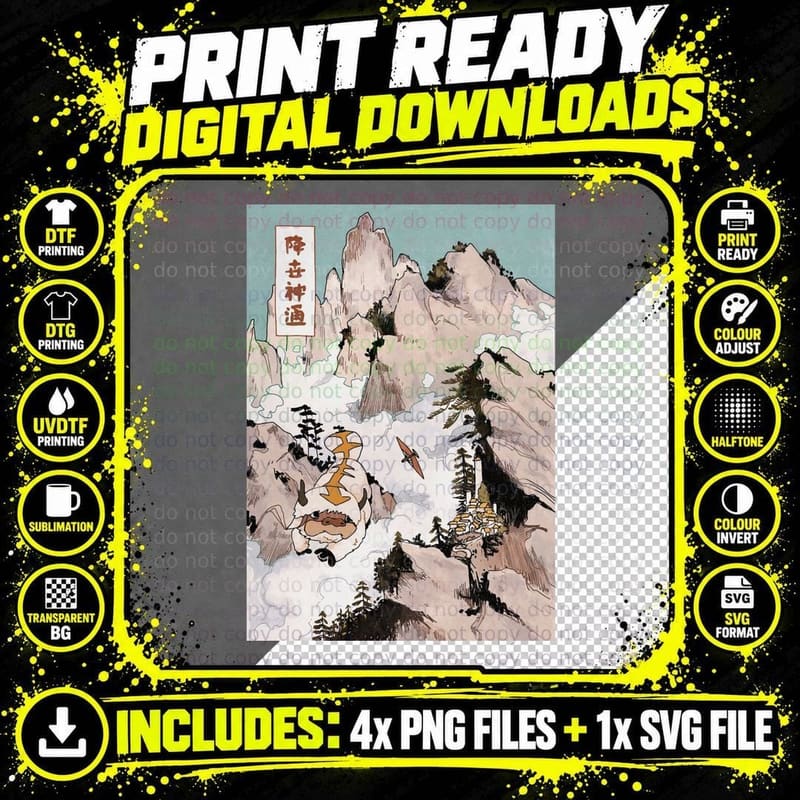 Avatar the Last Airbender Appa T-Shirt Png SVG Digital Bundle