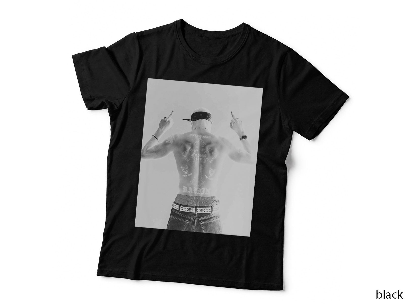 BW Back Middle Finger T-Shirt