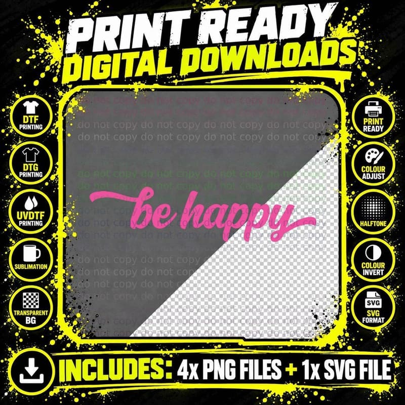 Be Happy - Gift Ideas, P!nk, Gift Ideas for Women T-Shirt Png SVG Digital Bundle