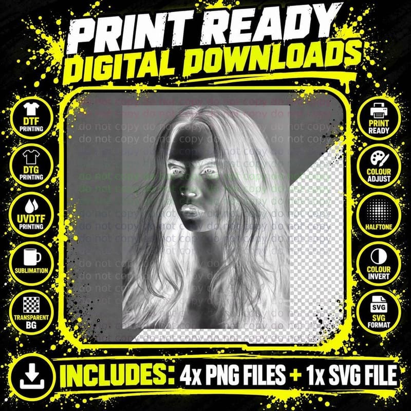 Cara Delevingne Black and White T-Shirt Png SVG Digital Bundle