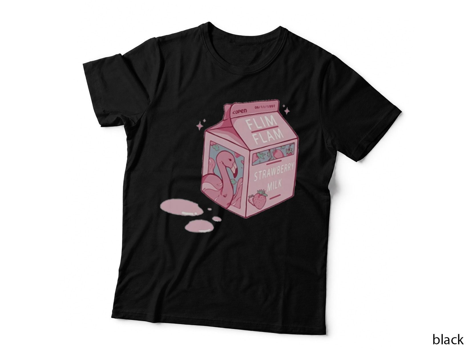 Flim Flam Strawberry Milk Carton T-Shirt