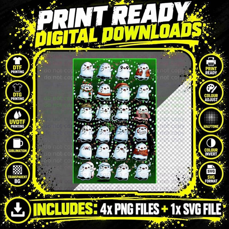 Gaggle of Ghouls T-Shirt Png SVG Digital Bundle
