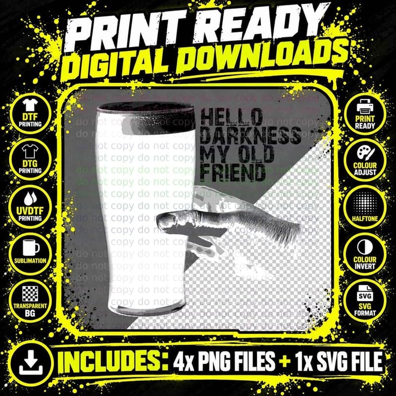Hello Darkness My Old Friend - Irish Stout T-Shirt Png SVG Digital Bundle
