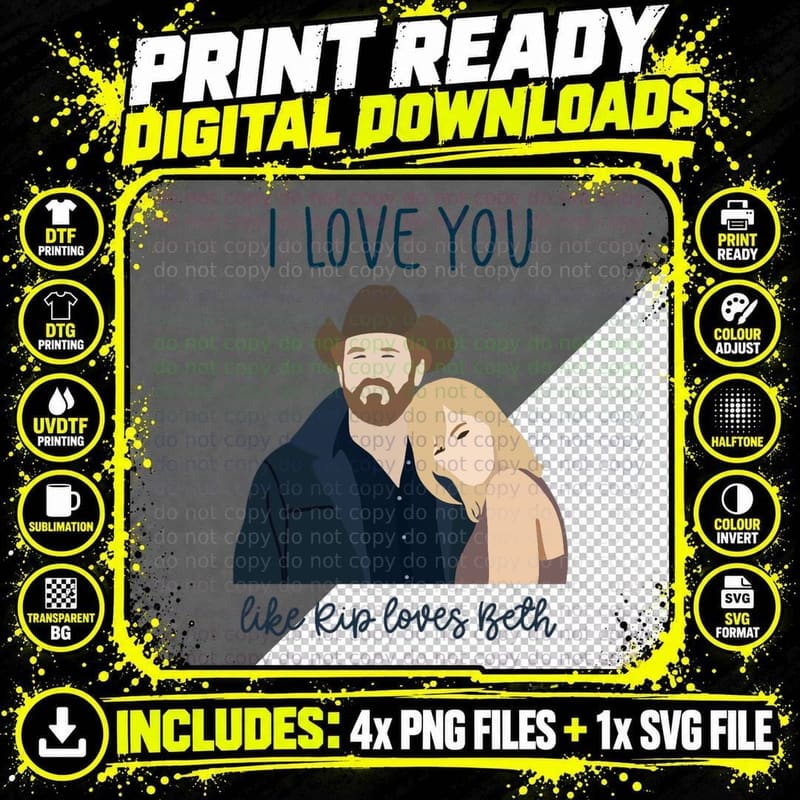 I Love You - Rip & Beth T-Shirt Png SVG Digital Bundle