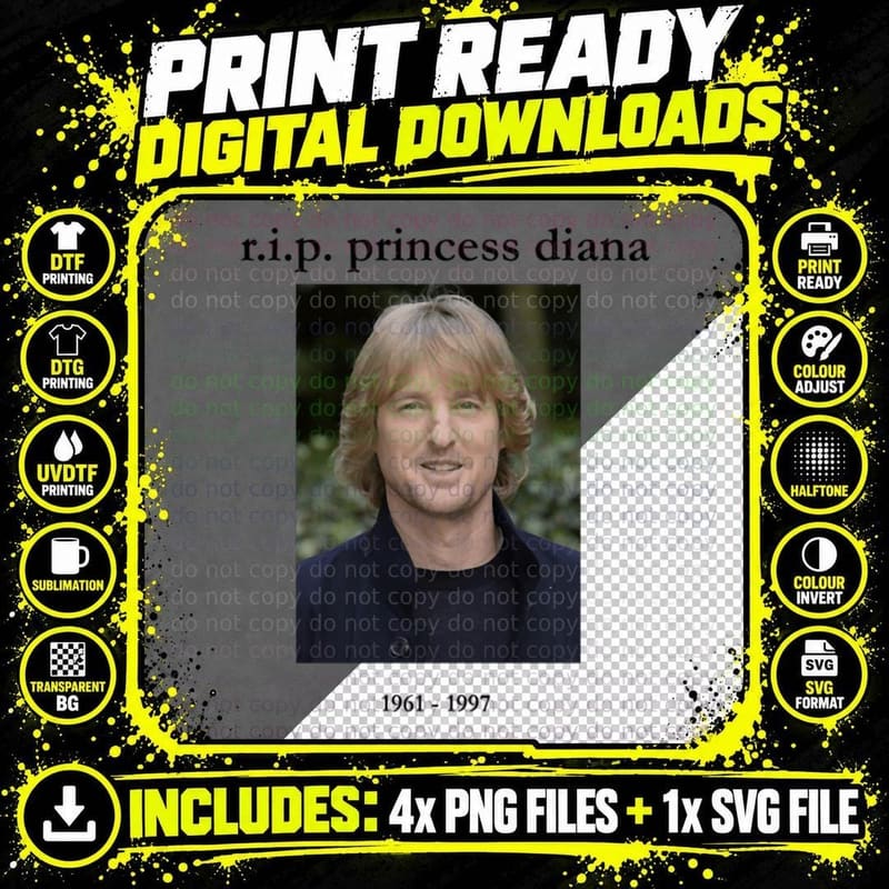 In Memoriam of Princess Diana T-Shirt Png SVG Digital Bundle