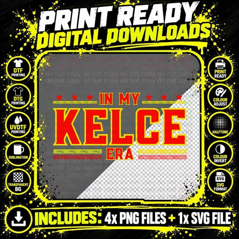 In My Kelce Era Travis Kelce T-Shirt Png SVG Digital Bundle