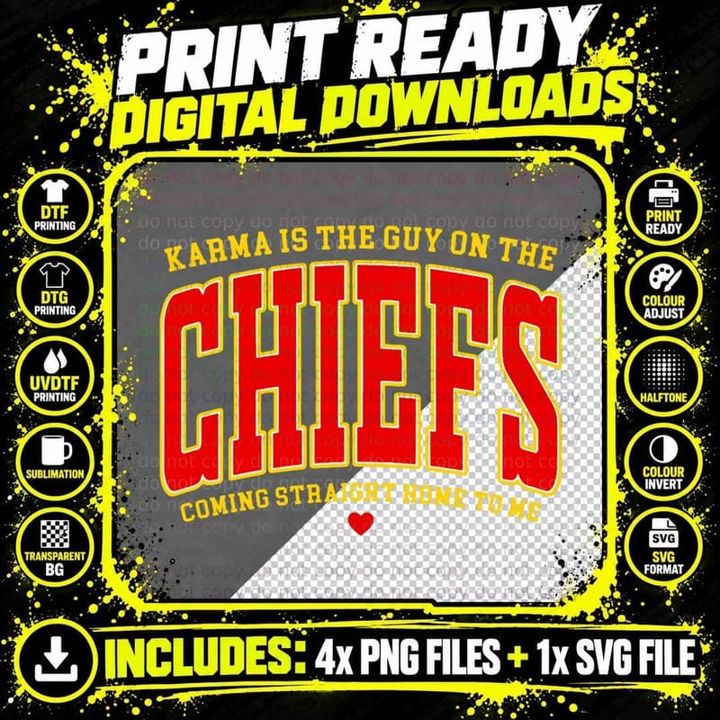 Karma Is the Guy on the Chiefs Era Png SVG Digital Bundle