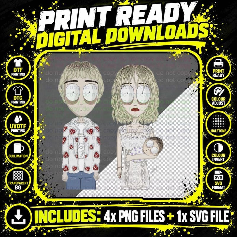 Kurt and Courtney T-Shirt Png SVG Digital Bundle
