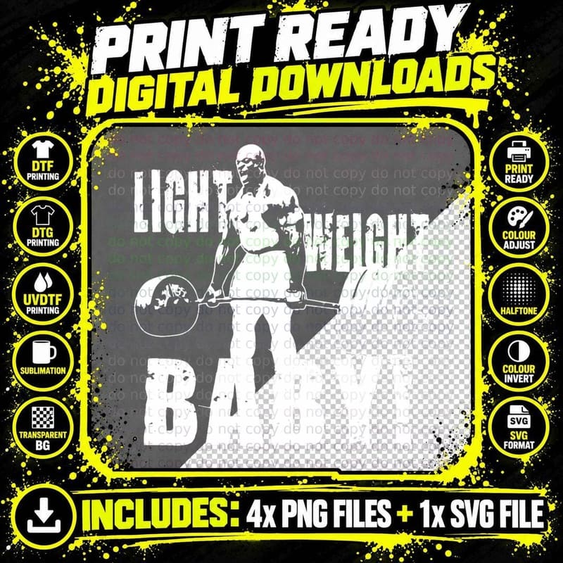 Light Weight Baby! (Ronnie Coleman) 2 T-Shirt Png SVG Digital Bundle