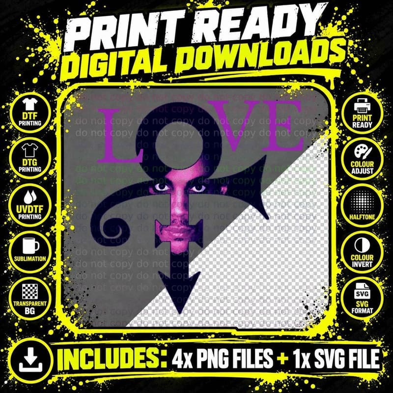 Love Symbol, Prince T-Shirt Png SVG Digital Bundle