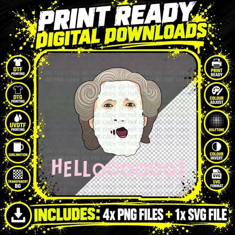 Mrs Doubtfire Hello T-Shirt Png SVG Digital Bundle