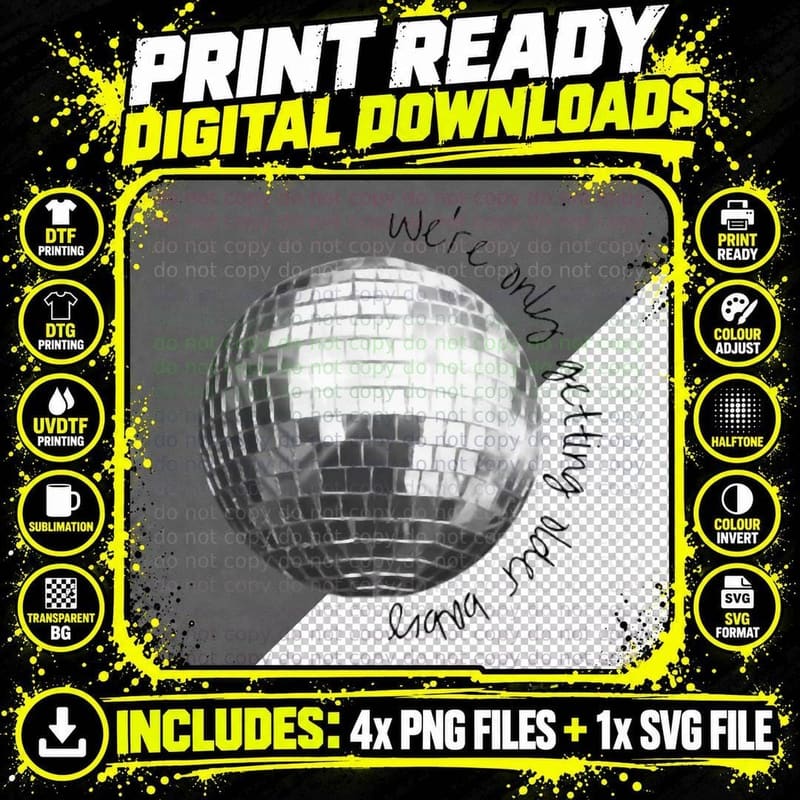 Niall Horan One Direction Night Changes Disco Ball Png SVG Digital Bundle
