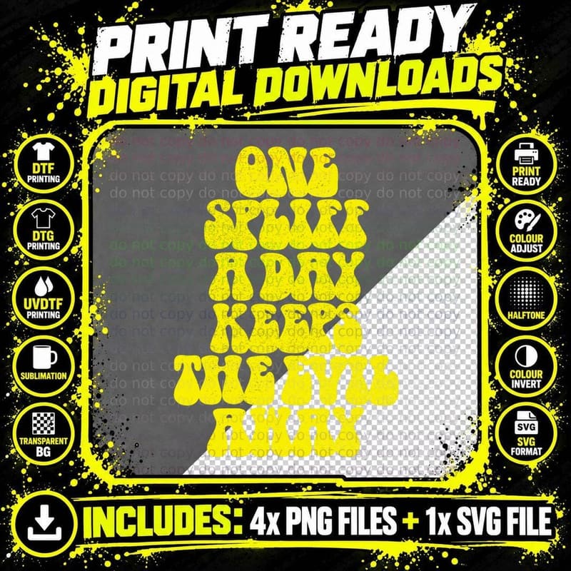One Spliff a Day T-Shirt Png SVG Digital Bundle