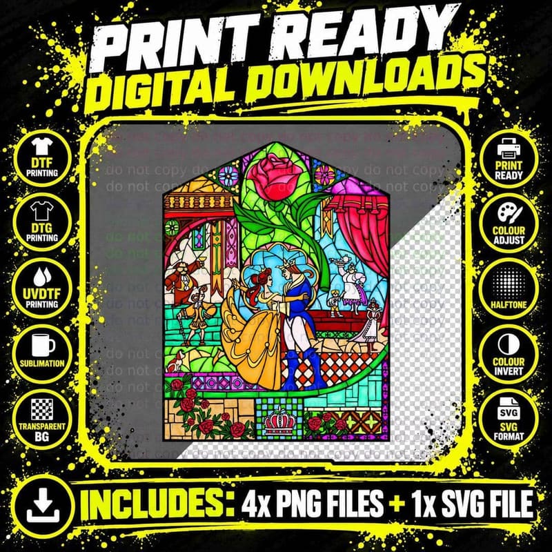 Patterns of the Stained Glass Window 1 T-Shirt Png SVG Digital Bundle