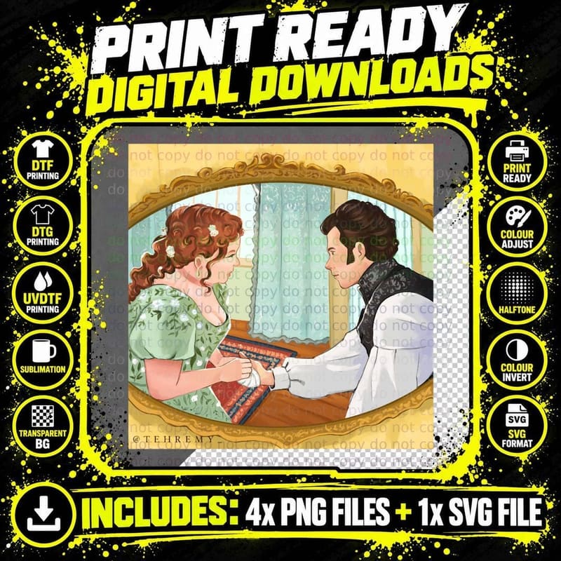 Penelope and Colin from Bridgerton - FIRST LOOK Premium Png SVG Digital Bundle