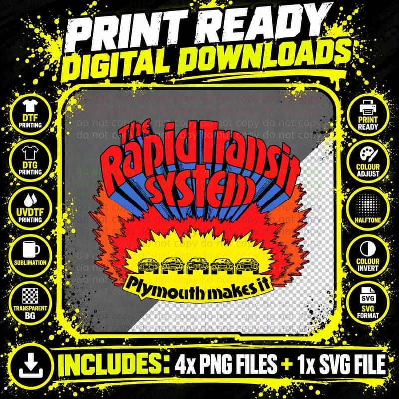 Rapid Transit System - Plymouth Makes It 1 T-Shirt Png SVG Digital Bundle