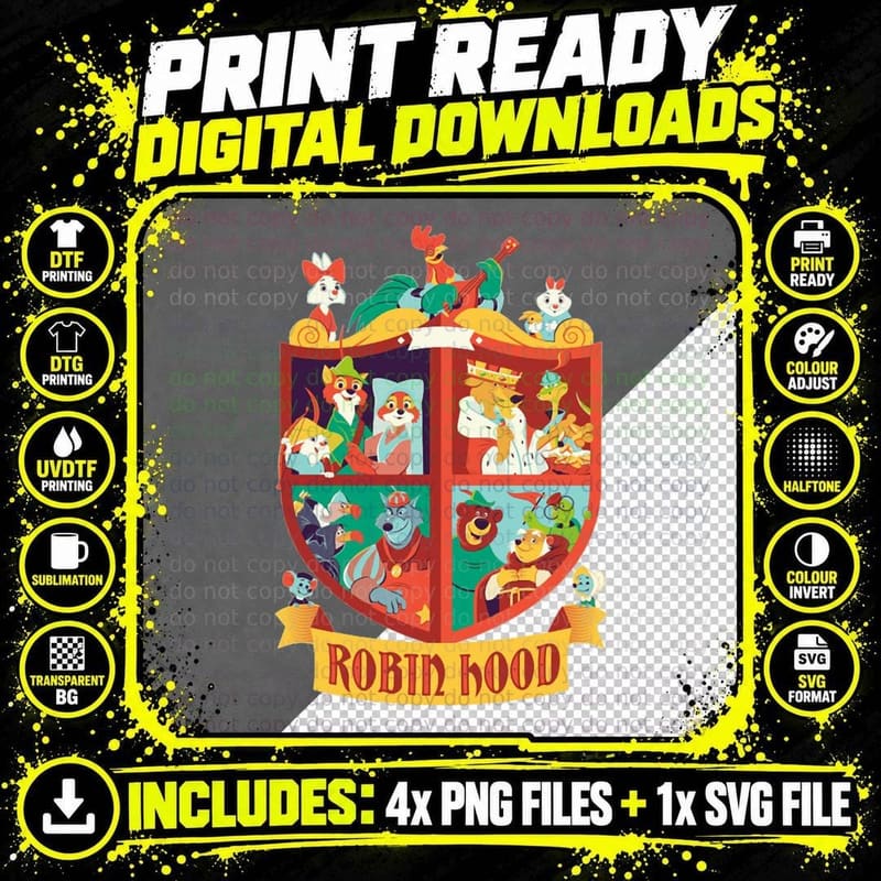 Robin Hood Family T-Shirt Png SVG Digital Bundle