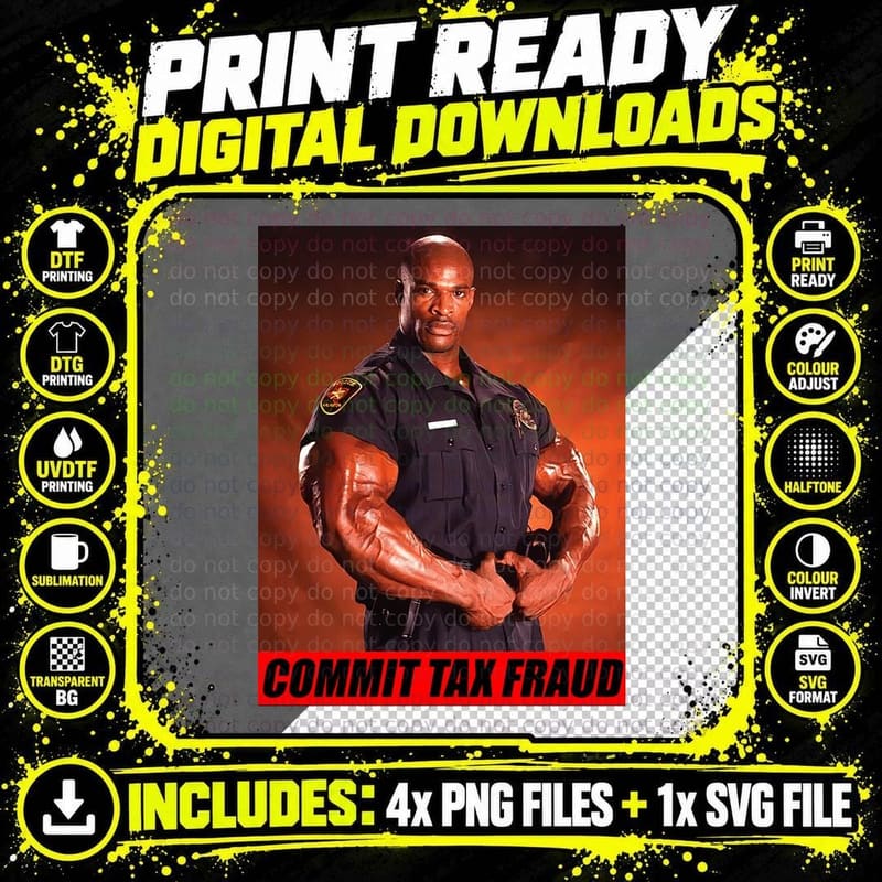 Ronnie Coleman Commit Fraud T-Shirt Png SVG Digital Bundle